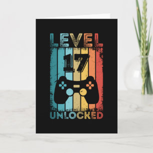 Gaming Level 17 freigeschaltet 17. Geburtstagsgesc Karte