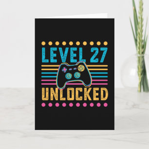 Gaming-Level 27 freigeschaltet 27. Geburtstag Game Karte