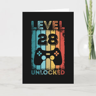 Gaming Level 28 freigeschaltet 28. Geburtstagsgesc Karte
