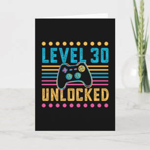 Gaming Level 30 Unlock 30. Geburtstags-Gamer-Gesch Karte