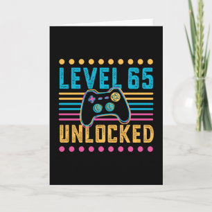 Gaming Level 65 freigeschaltet 65. Geburtstag Game Karte