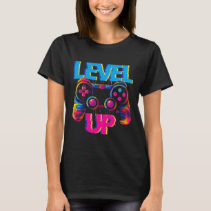 Gaming Level Up Game Controller Videospiel Pop Art T-Shirt