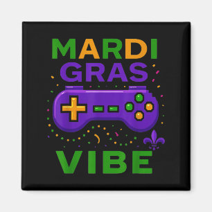 Gaming Mardi Gras Stimmung Retro Videospiel-Contro Magnet