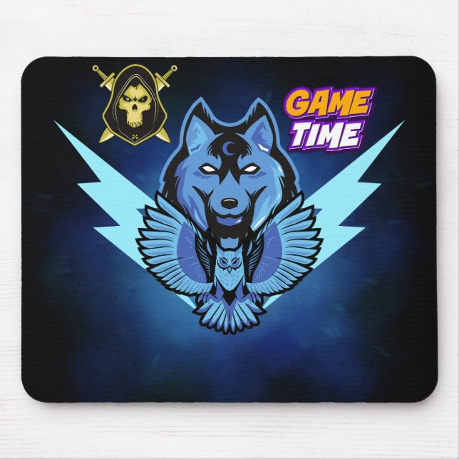 Gaming-Mauspad Blue Wolf Eule Esports-Team-Maskott Mousepad (Vorne)