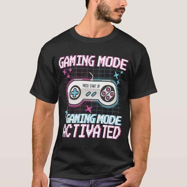 Gaming Mode Activated – Retro Pixel Controller Des T-Shirt (Vorderseite)