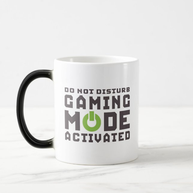 Gaming-Modus Aktivierte Gamer und Geek Funny Mug Verwandlungstasse (Links)