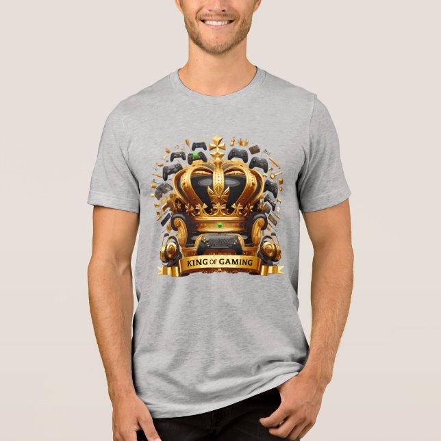 Gaming Monarchy Golden Crown Royal Emblem Tri-Blend Shirt (Vorderseite)