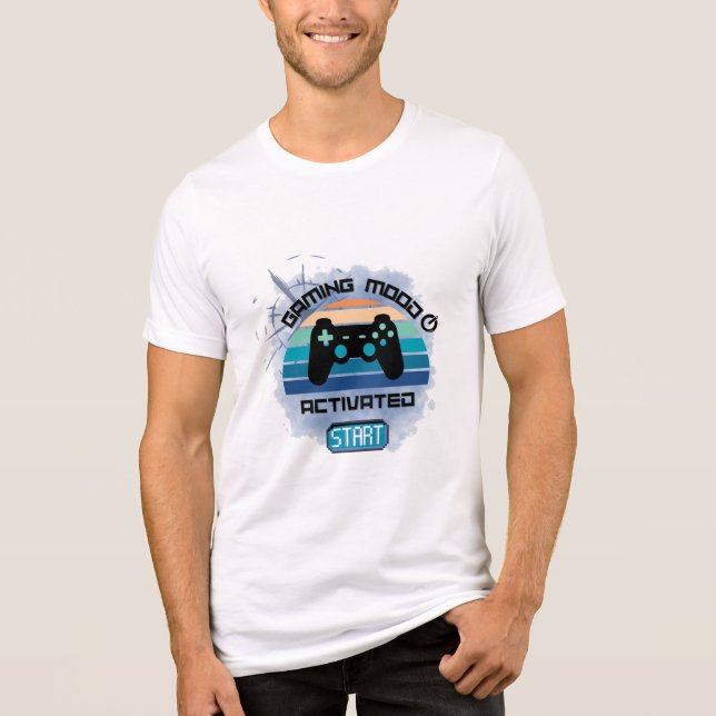 "Gaming Mood: ON - Power Up and Play T - Shirt" Tri-Blend Shirt (Vorderseite)