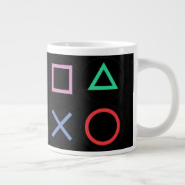 Gaming Mug – Pixels Power Play Neon Coffee Cup Jumbo-Tasse