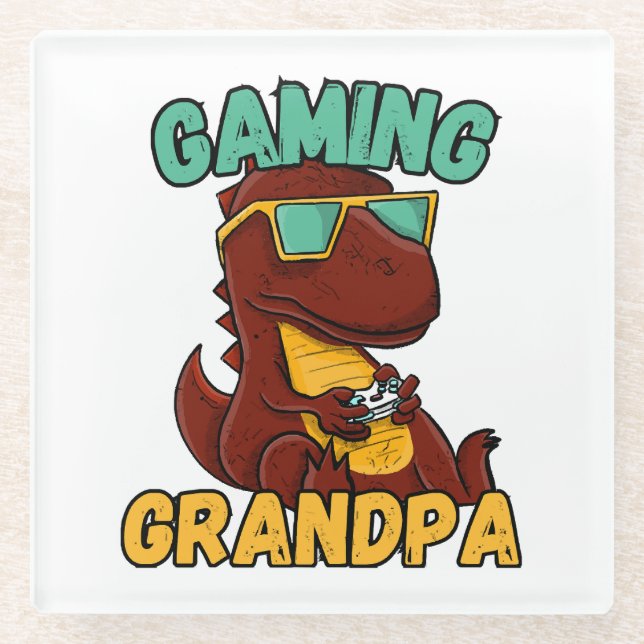 Gaming Opa Glasuntersetzer (Vorderseite)