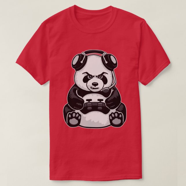Gaming Panda Funny Niedlich Bear Video Gamer T-Shirt (Design vorne)