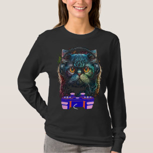 Gaming Persian Cat Player Animal Video Gamer Men T-Shirt