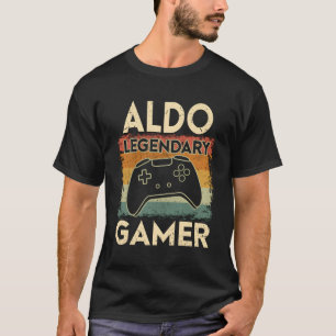 Gaming Personalisierter Name Aldo Legendary Gamer T-Shirt