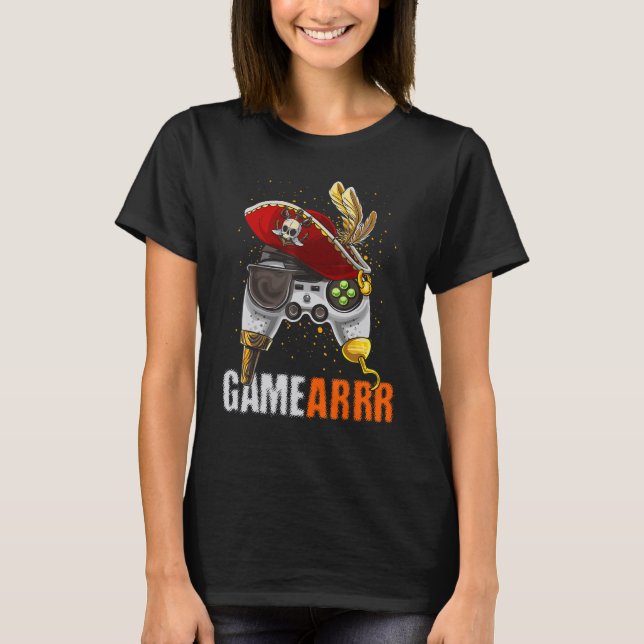 Gaming Pirate Hat controller Video Game Controller T-Shirt (Vorderseite)