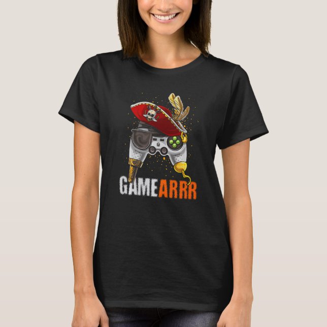 Gaming Pirate Hat controller Video Game Controller T-Shirt (Vorderseite)