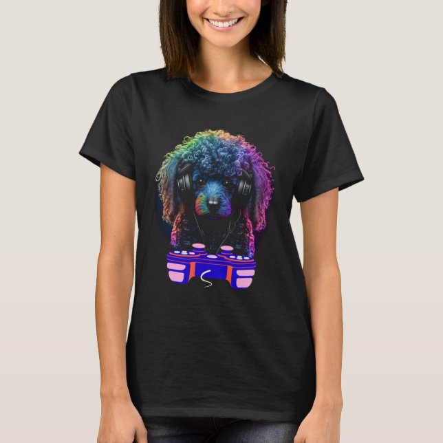 Gaming Poodle Dog Player Animal Video Gamer  Men K T-Shirt (Vorderseite)