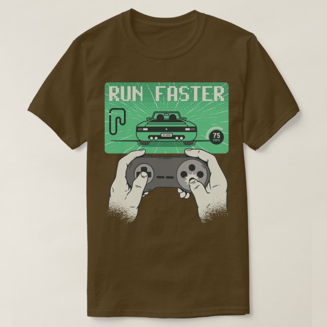 Gaming-Racing läuft schneller T-Shirt (Design vorne)