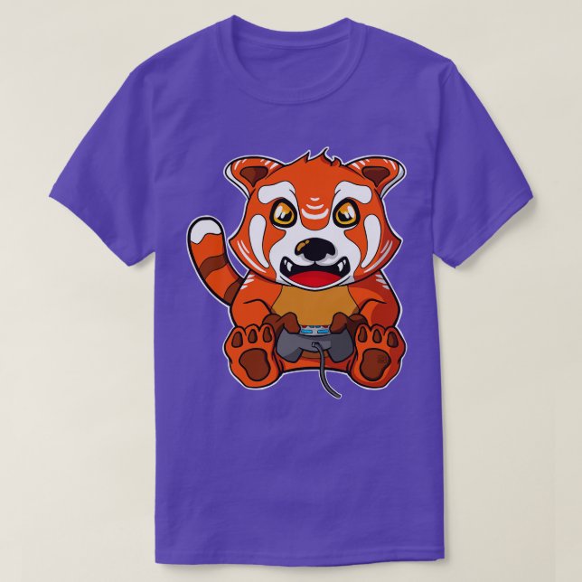 Gaming Red Panda Niedlich Gamer T-Shirt (Design vorne)