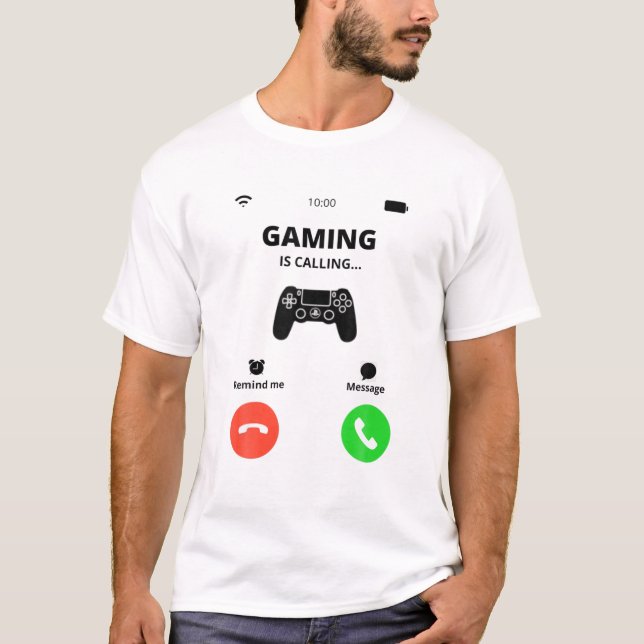 Gaming ruft an T-Shirt (Vorderseite)
