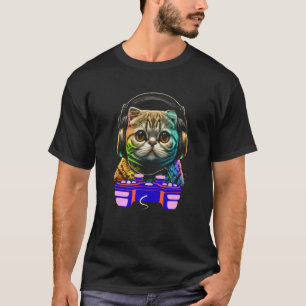 Gaming Scottish Fold Cat Player Animal Video Gamer T-Shirt