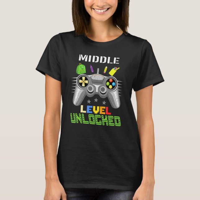 Gaming-Spiel in der Mittelstufe Ungesperrtes Spiel T-Shirt (Vorderseite)