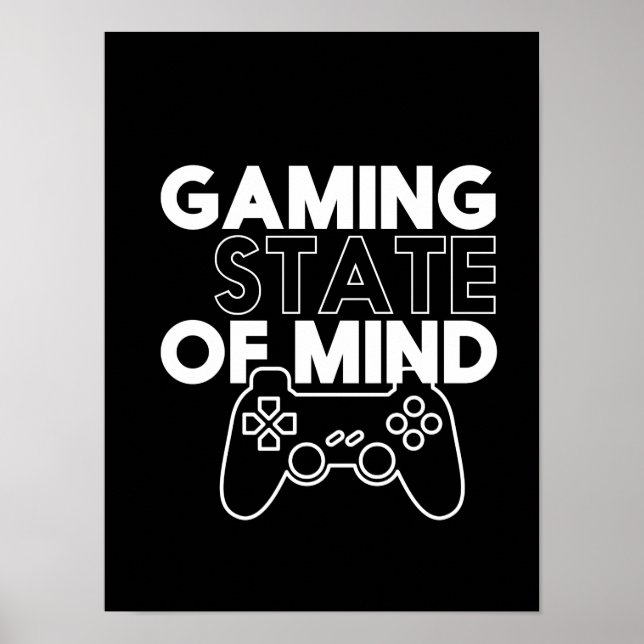 Gaming Staat von Videospielen Geek und Nerd Poster (Vorne)