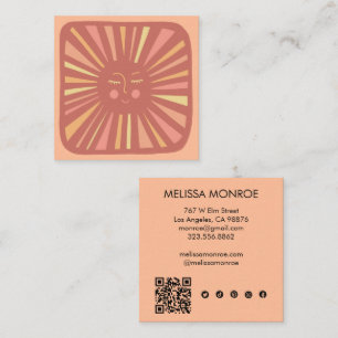 Gaming Sun Niedlich Charming Social Media QR-Code Quadratische Visitenkarte