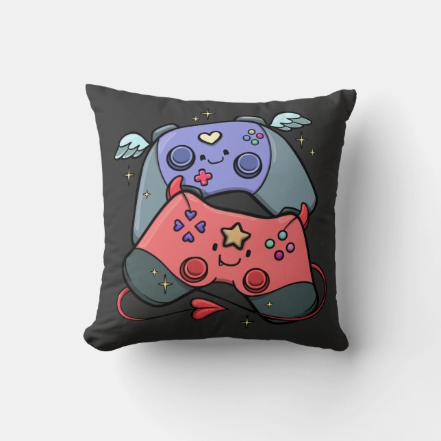 Gaming-T-Shirt Kissen (Vorderseite)