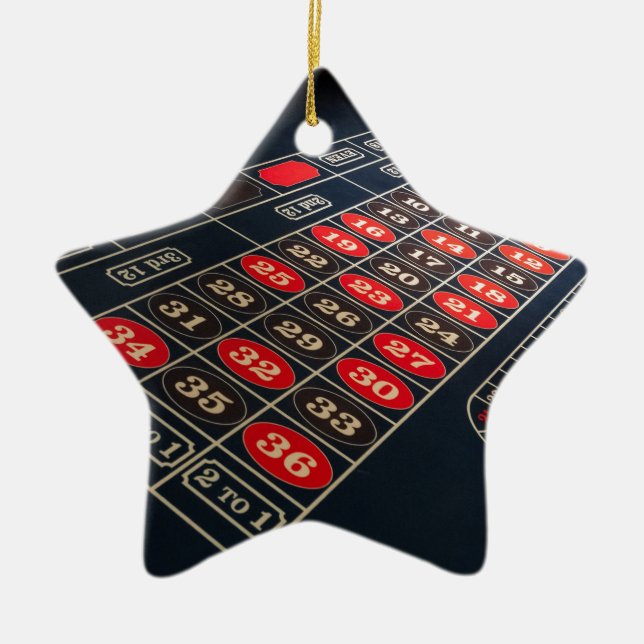 Gaming Table Roulette Las Vegas Keramik Ornament (Vorne)