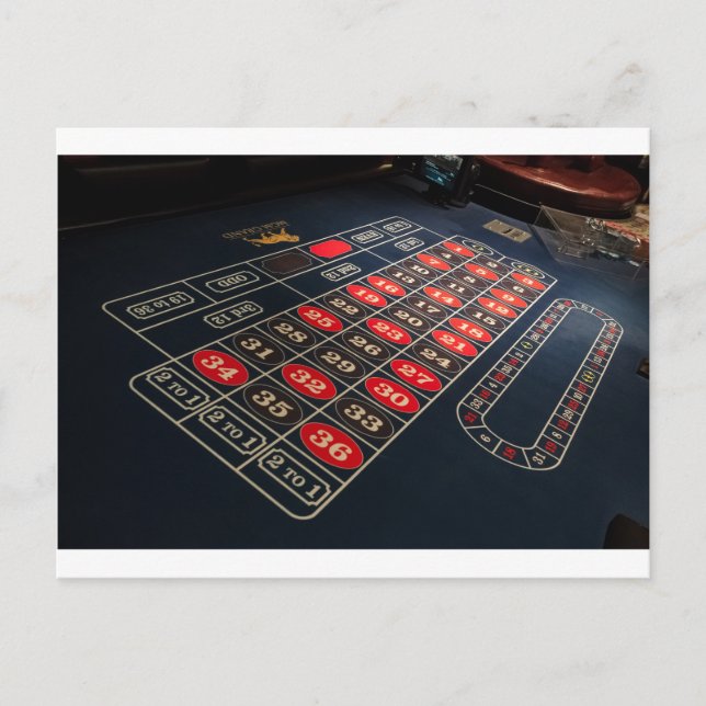 Gaming Table Roulette Las Vegas Postkarte (Vorderseite)