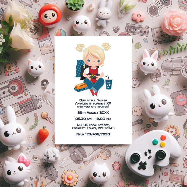 Gaming-Themed Kindergeburtstag Party Foto Einladung (Gaming-Themed Kids Birthday Party Photo Invitation)