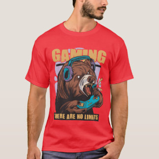 Gaming there are no limits nerd gamer video game f T-Shirt