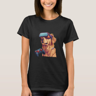 Gaming-Tiere - Golden Retriever spielt Konsole V T-Shirt