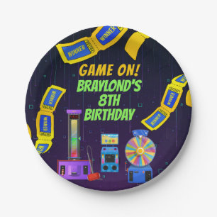 Gaming- und Arcade-Geburtstag Pappteller