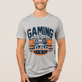 Gaming-Vater Retro-Abzeichen Videospiel-Vater-Shir Tri-Blend Shirt