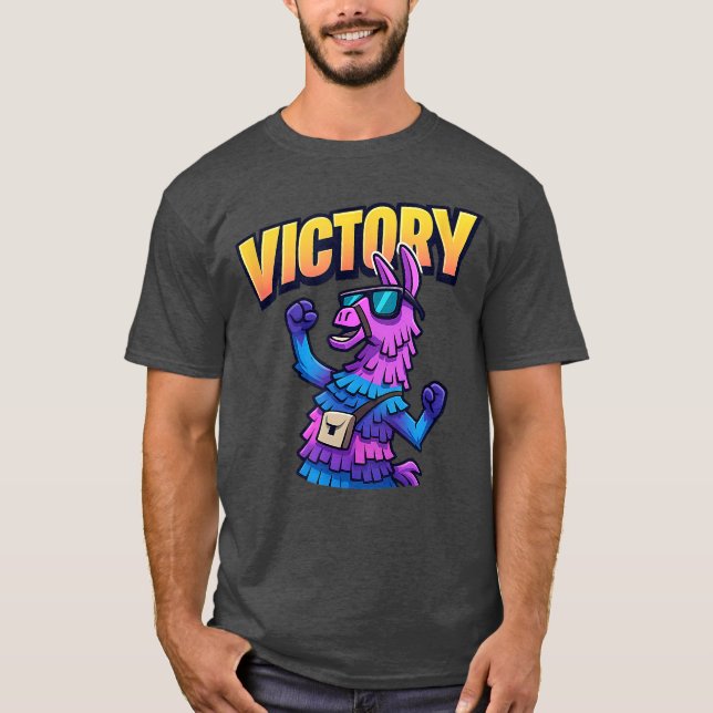 Gaming Victory Lama-Geschenk T-Shirt (Vorderseite)