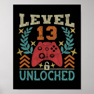 Gaming Vintag 13. Geburtstagsgeschenk 13 Jahre alt Poster