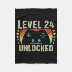Gaming Vintag 24. Geburtstagsgeschenk 24 Jahre alt Fleecedecke