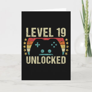 Gaming Vintage 19. Geburtstagsgeschenk 19 Jahre al Karte