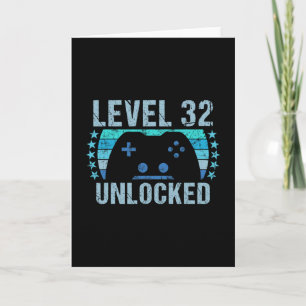 Gaming-Vintage-Geschenk zum 32. Geburtstag 32-jähr Karte