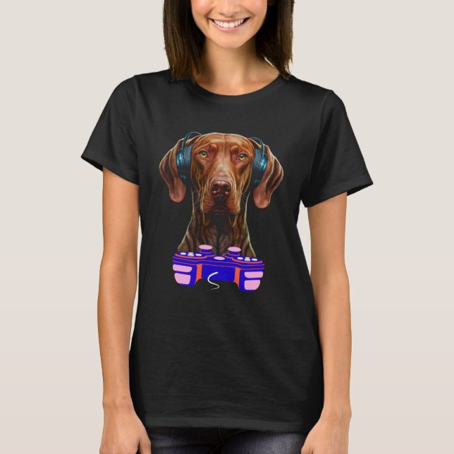 Gaming Vizsla Dog Player Animal Video Gamer  Men K T-Shirt (Vorderseite)