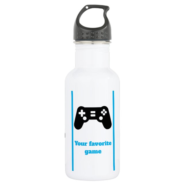 Gaming-Wasserflasche. Edelstahlflasche (Vorderseite)