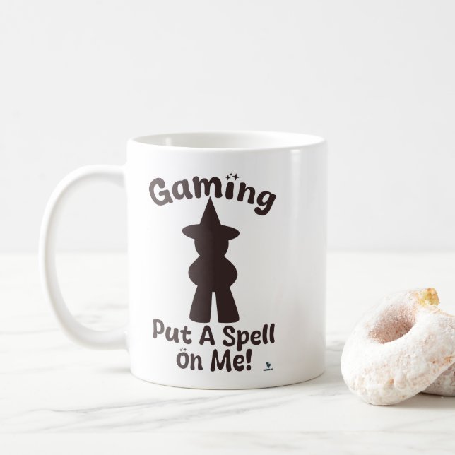 Gaming-Zauber auf mich Spooky-Jahreszeit Hexenhut Kaffeetasse (Mit Donut)