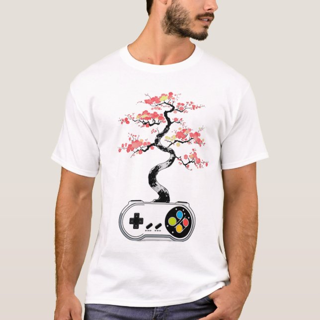 Gaming Zen - Bonsai Tree Controller T-Shirt (Vorderseite)