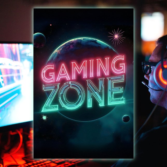 Gaming Zone Moderner Weltraum Planeten Poster (Von Creator hochgeladen)