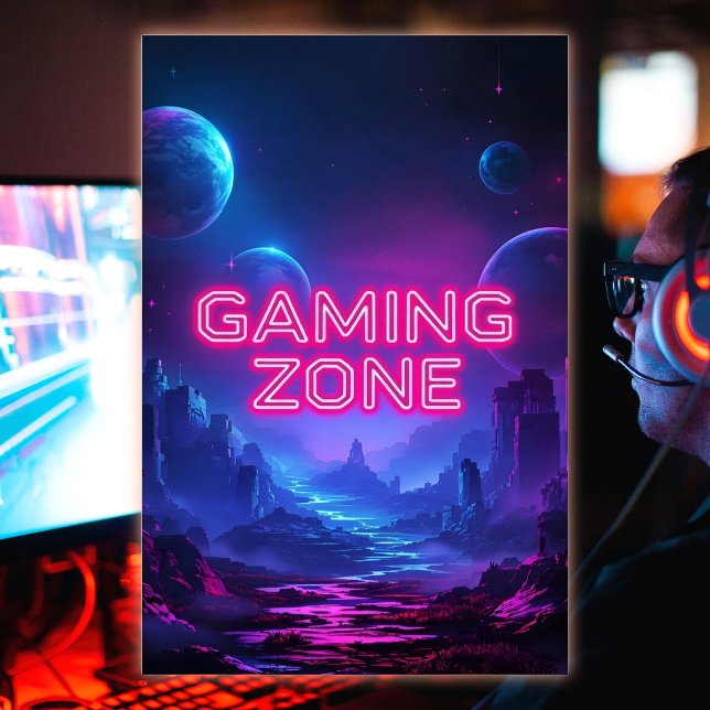 Gaming Zone Vibrannt Neon Colors Poster (Von Creator hochgeladen)