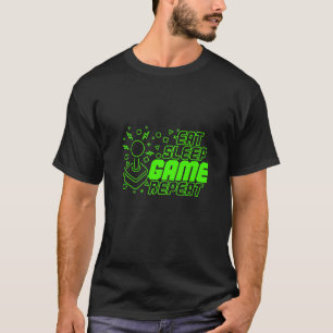 Gaming zu Ende Schlafen Spiel wiederholen Konsole T-Shirt