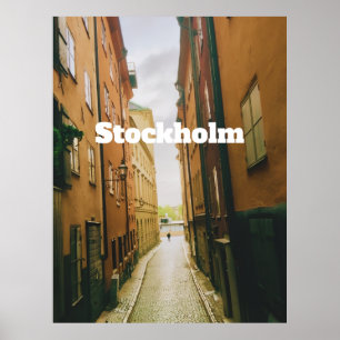 Gamla Stan, Stockholm Andenken, Retro Europa Poster