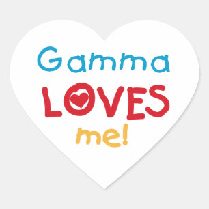 Gamma Lieben Me T - Shirt und Geschenke Herz-Aufkleber