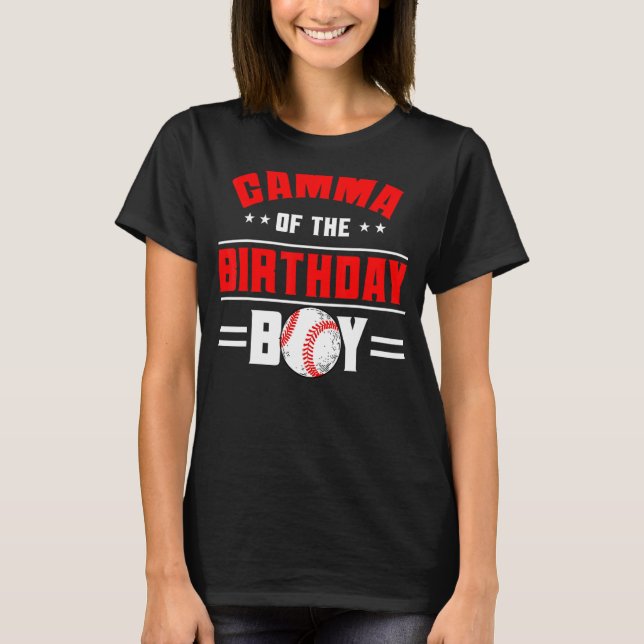 Gamma of the Birthday Boy Baseball Theme Family Bd T-Shirt (Vorderseite)